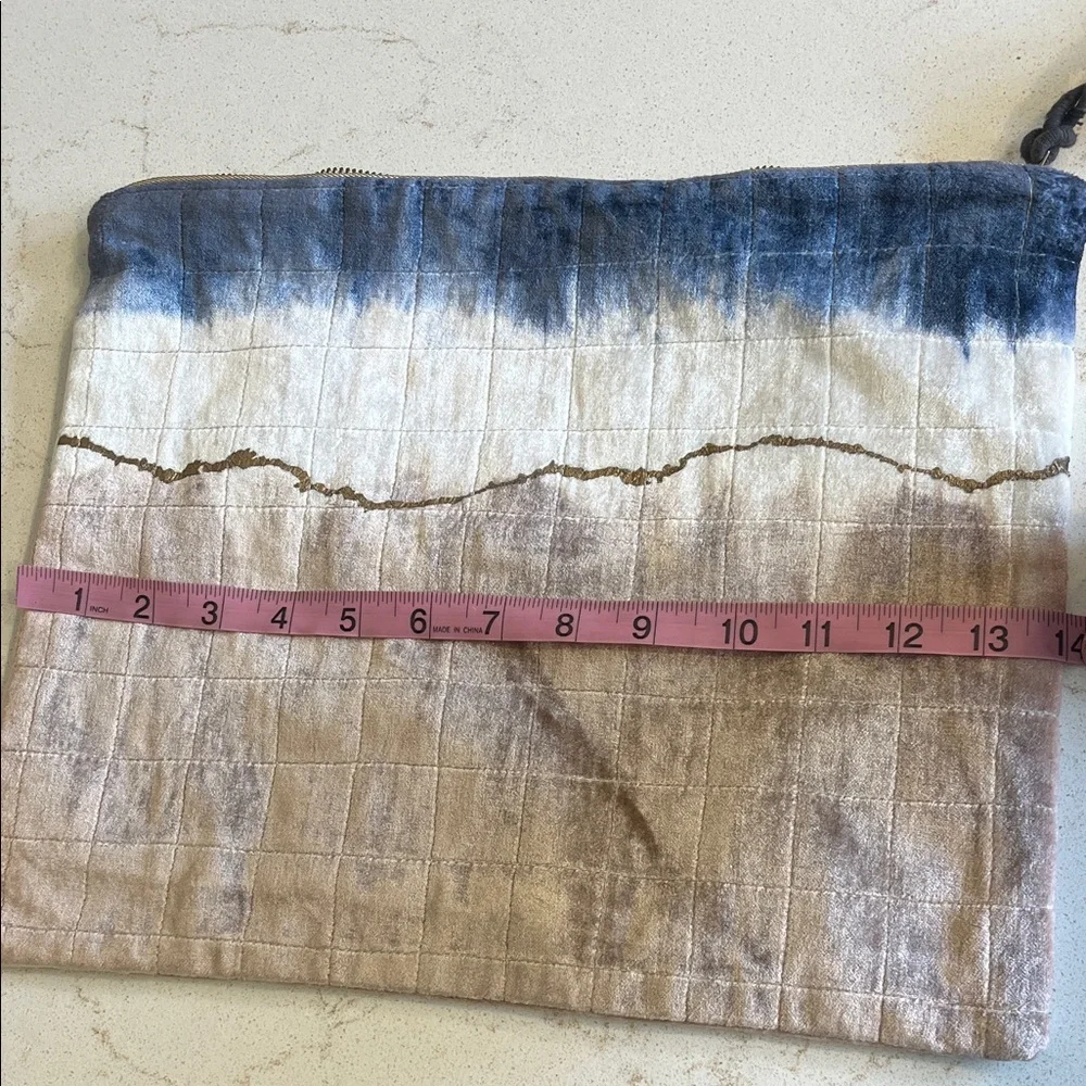 Printfresh Blue and Brown Velvet Cosmetic Bag